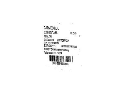Carvedilol Label, 6.25 mg - Carvedilol 6.25mg(Glenmark)